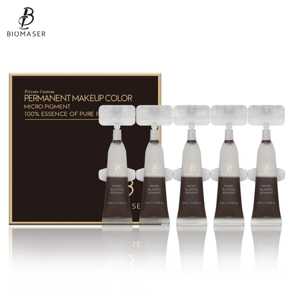 

Biomaser 5pcs/lot Privite Custom Microblading Pigment Permanent Makeup Pigment Tattoo LastingLong Eyebrow/eyeliner/lip pigmento