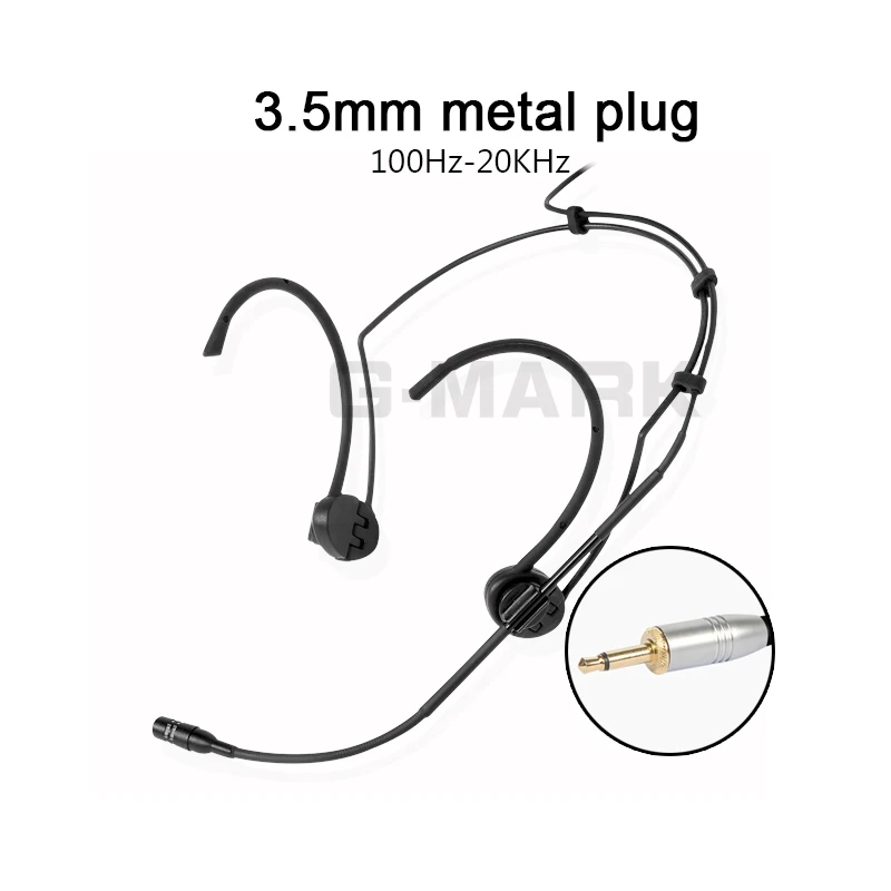 G-MARK профессиональная гарнитура микрофон для Shure беспроводной системы черный цвет мини XLR с 1 упаковочной коробкой - Цвет: 3.5mm Mono Plug