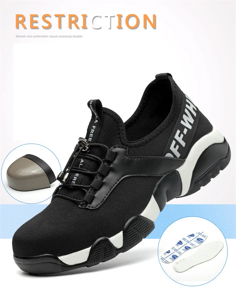 Breathable/Four Seasons Men Safety Work Shoes Outdoor Steel Toe Boots Lightweight Industrial Anti-puncture Comfortable Sneakers 12