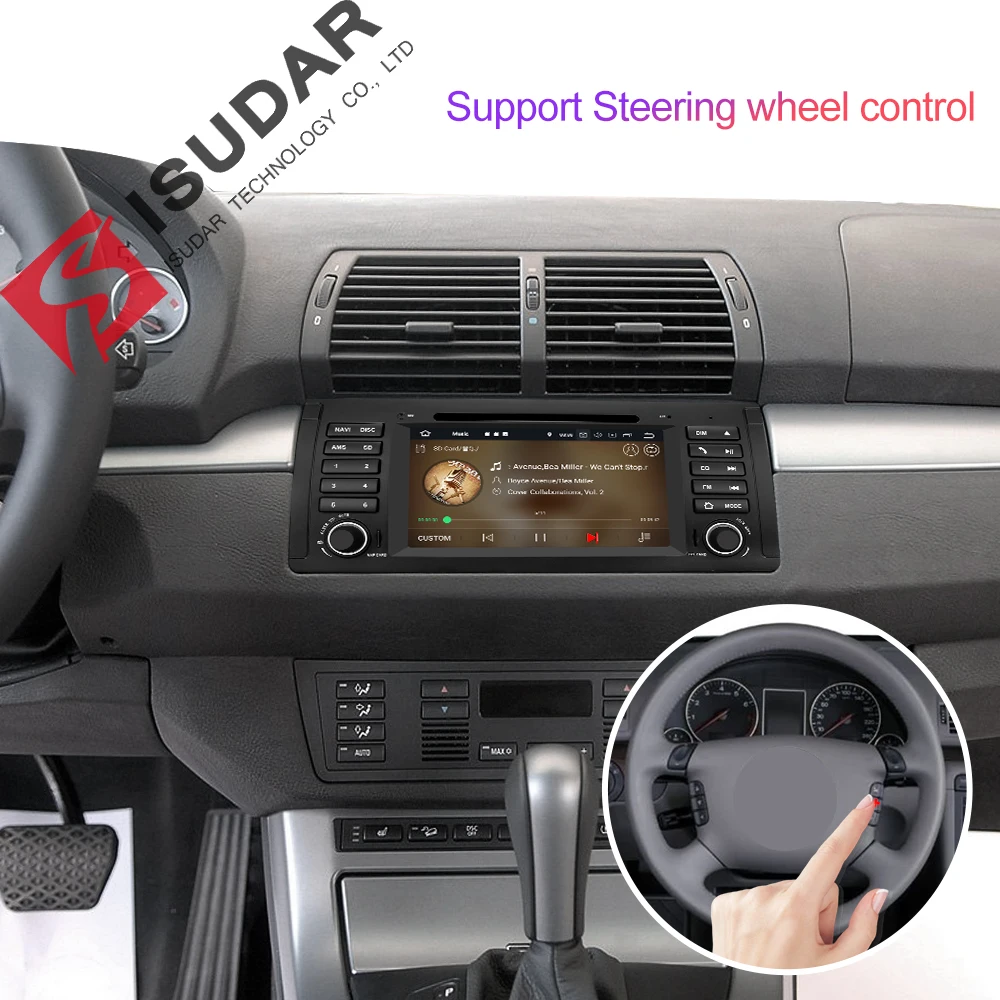 Sale Isudar Car Multimedia player Android 9 GPS One Din DVD Player For BMW E39 5 Series M5 2GB RAM 16GB ROM Wifi Radio Mirror Link 3