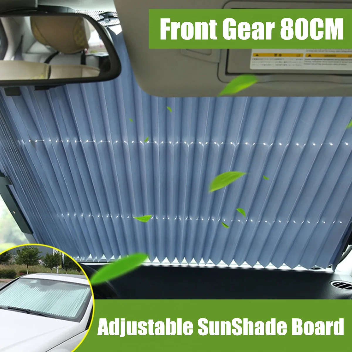 

80CM Car Retractable Front Window Sun Shade Protector Board Auto Adjustable Front Windshield Sun Umbrella Board