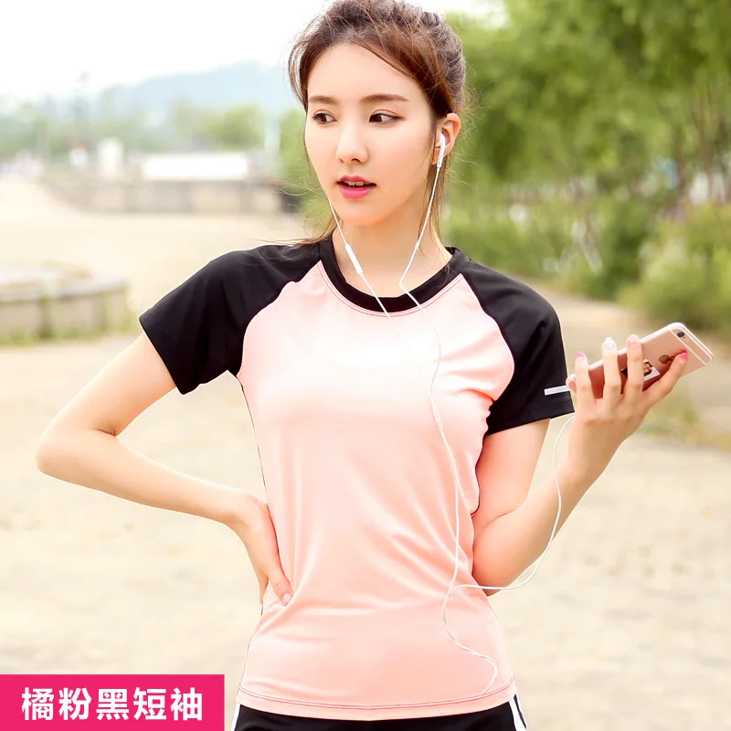 Женская летняя футболка для тренировок, бега, тренировок, йоги, бега, спортзала, фитнеса, йоги, быстросохнущая футболка для танцев