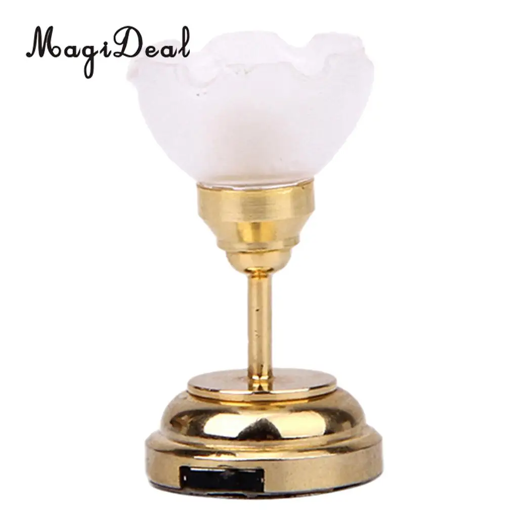 3Pcs/Pack 1:12 Dolls House Miniature LED Table Light Ceiling Lamp Battery Operated Plastic Light Bedroom Decor Accessories Toy