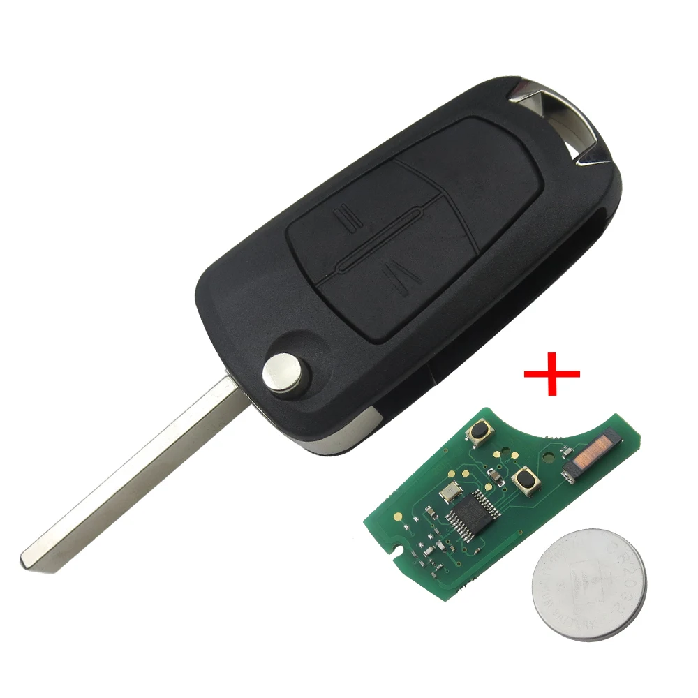 OkeyTech Автомобильный ключ для Vauxhall Opel Zafira B Astra H откидной складной 2 кнопки 433 МГц ID46