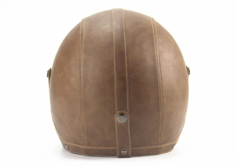 Взрослые кожаные шлемы 3/4 мотоциклетный шлем высокого качества Чоппер велосипедный шлем с открытым лицом винтажные мотоботы