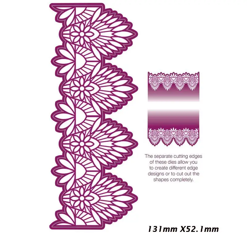 

Tojin Lace Edge Border Frame Metal Cutting Dies Stencils for DIY Scrapbooking Album Decorative Embossing Card Crafts Template