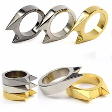 5pcs/lot EDC Self Defence Women Men Safety Survival Ring Tool Stainless Steel Ring Finger Defense Ring Tool