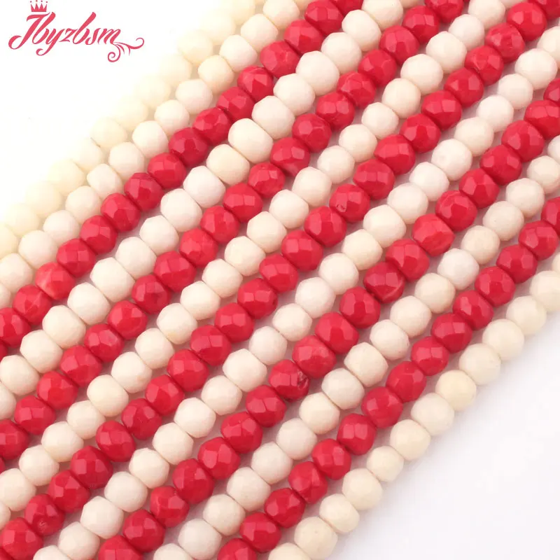 

3x5mm Faceted Rondelle Coral Beads Natural Stone Beads For DIY Necklace Bracelet Earring Jewelry Making Loose 15" Free Shipping