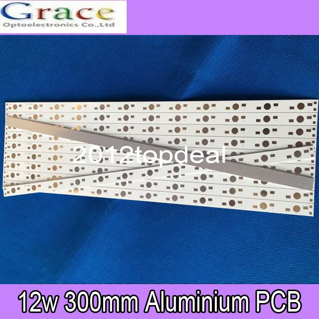 

10pcs 30CM x 1CM Aluminium PCB Circuit Board for 12 x 1w,3w,5w LED in Series