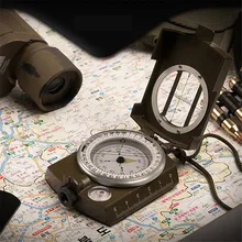 Высокопрочный светящиеся военные складной карманный компас Открытый Отдых Пеший Туризм Многофункциональный bussola Водонепроницаемый практичный