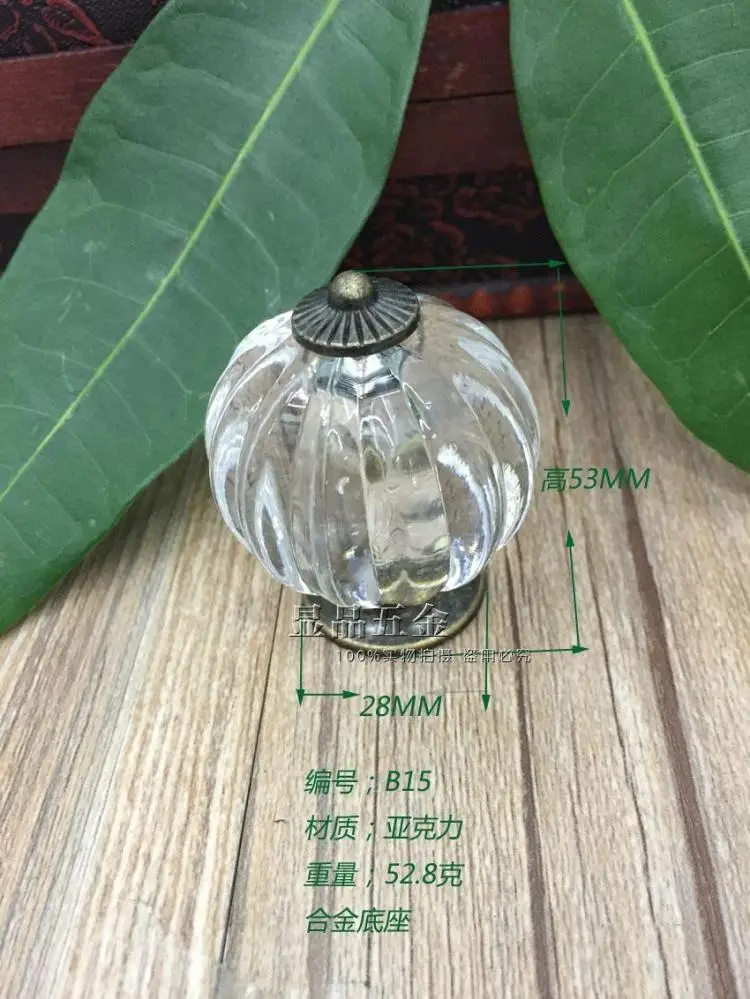 

43*53mm Bedside handle Transparent crystal handle Acrylic Pull hole Crystal drawer handle Get screw wholesale