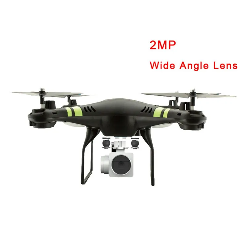 X52 Дрон 0.3MP 2MP HD Камера Wi-Fi FPV Дрон RC Вертолет Радиоуправляемые 2,4G 4CH 6 оси удержания высоты RC Quadcopter - Цвет: Black 2MP