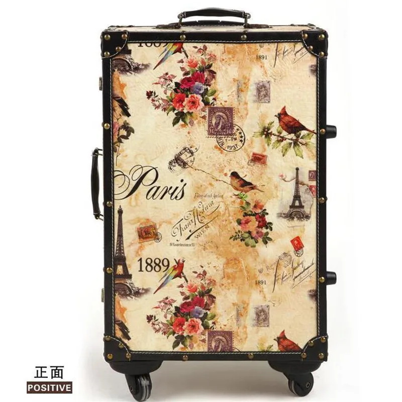 2016 new EVISPO French retro style romantic caster trolley luggage suitcase lockbox 20, 24 inch lovely men and women lockbox