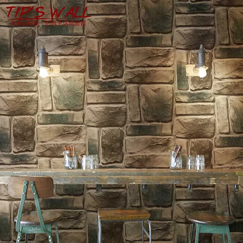 

Deluxe brick PVC wallpaper facade room dining room barber shop decorative wallpaper