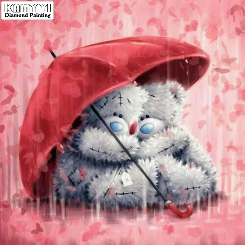 Full Square/Round 5D Diamond Embroidery&quotTeddy Bear 5&quotPicture of Rhinestones Kits Painting Cartoon Series Kids Decor YLZ | Дом и сад