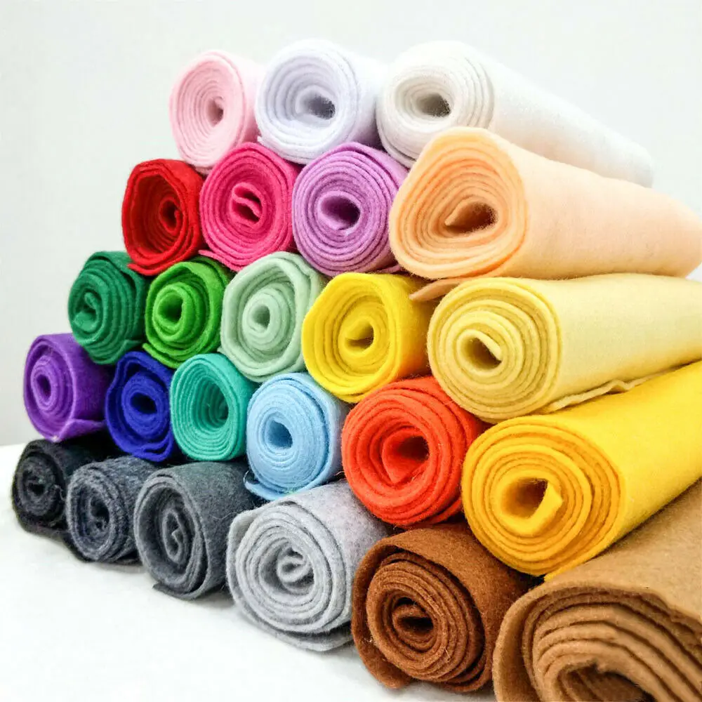 Aufodara Rotolo Feltro Verde Fluorescente 30cm X 250cm X 3mm – Tessuto In Poliestere Per Cucito, Patchwork, Fai Da Te E Decorazioni