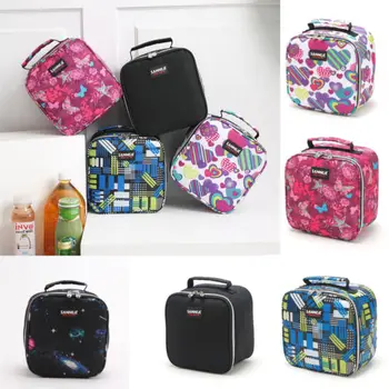 

Sass Belle Insulated Recycled Lunch Bag Picnic Kids Tote Cooler School Gift Hot Lunch Box Bag Canvas Printed Square Handle Bag