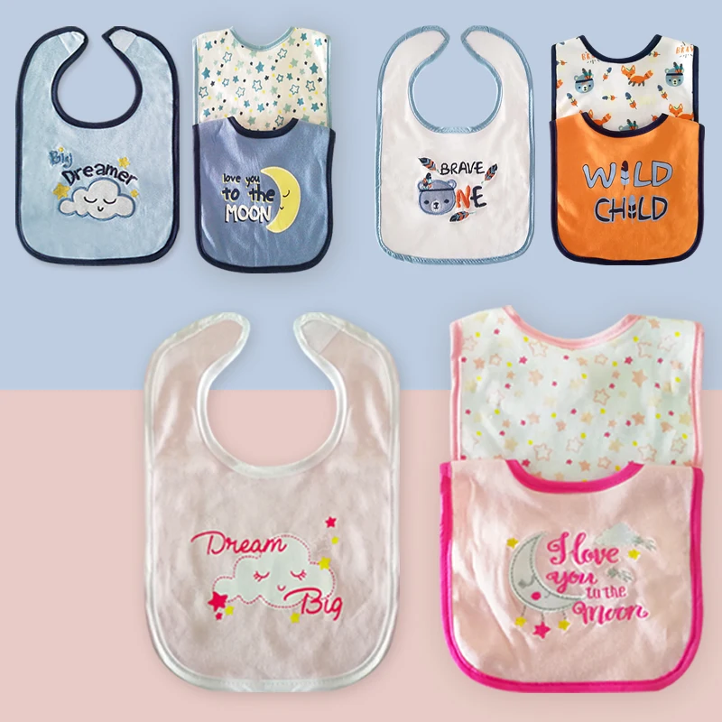 

Detachable Baby Bibs 3PCS/Lot Waterproof bandana Newborns Cotton Feeding Cartoon Bibs Baby Burp Cloths