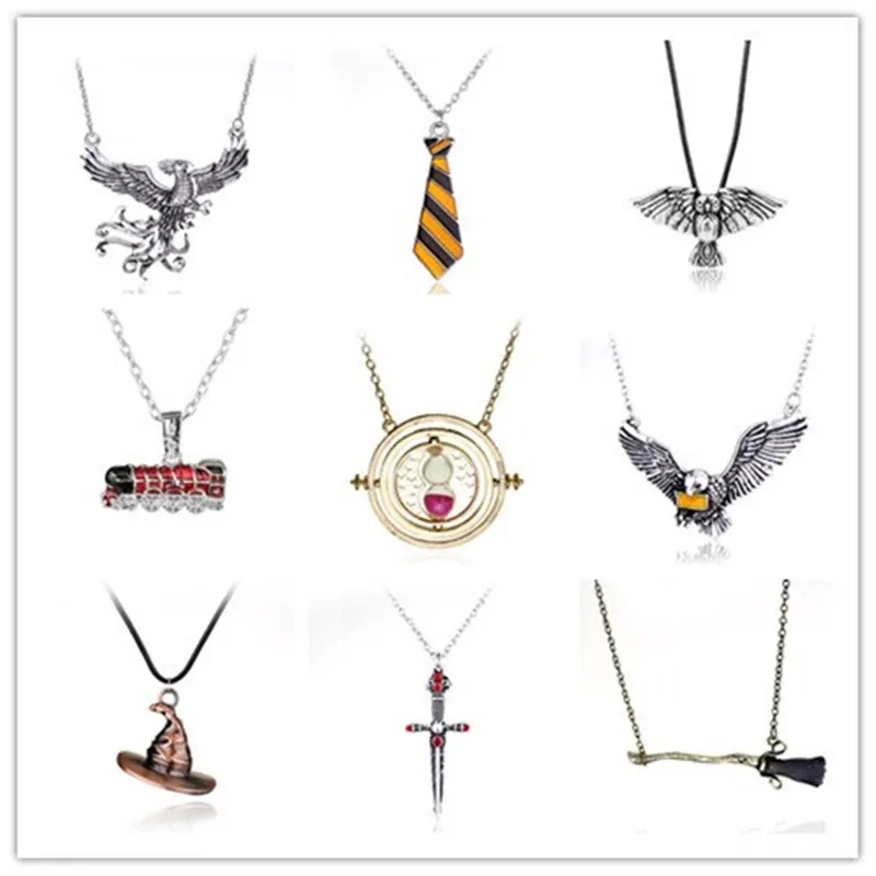 

Harri Potter Magic Wand Time Turner Hourglas Fly Thief Quidditch Pendant Toys Necklace Triangle Necklace Action Figures Cosplay