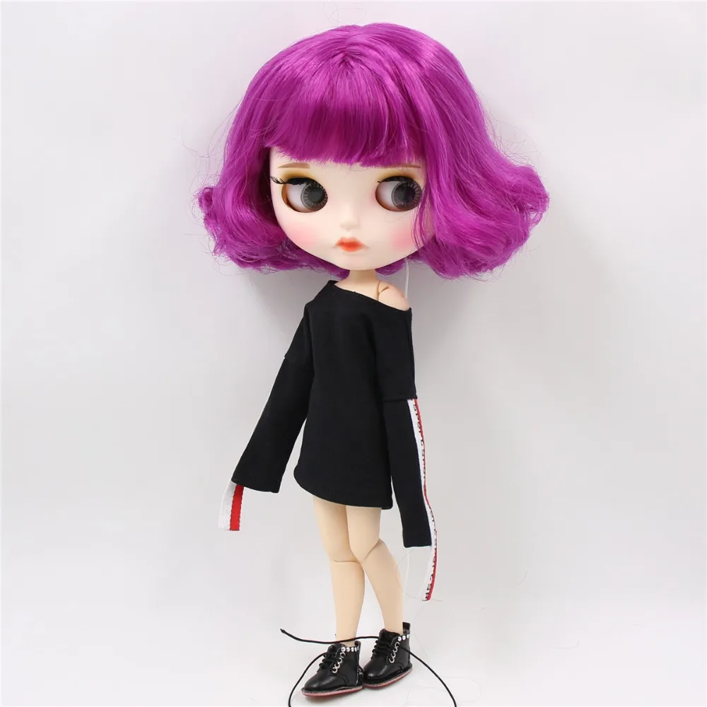 Gabriela – Premium Custom Neo Blythe Doll with Purple Hair, White Skin & Matte Pouty Face 1