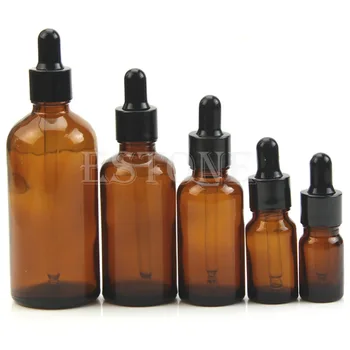 

5ml/10/30/50/100ml Amber Glass Liquid Reagent Pipette Bottle Eye Dropper Aromatherapy C42