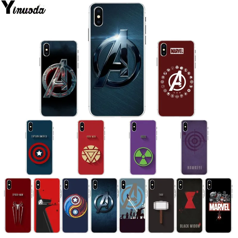 Yinuoda Марвел Мстители логотип мягкий Силиконовый ТПУ чехол для телефона Apple iPhone 8 7 6