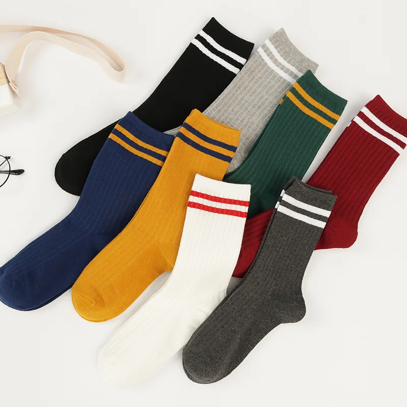 Забавные милые хлопковые свободные полосатые носки в японском стиле для девочек, разноцветные женские дизайнерские носки в стиле Харадзюку, в стиле ретро, желтые, белые, SA-8