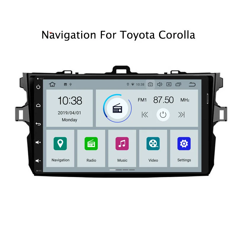 

NAVITOPIA 9inch PX6 4G RAM 32G/64G ROM Android 9.0 Car DVD GPS Navigation for Toyota Corolla 2007 2008 2009 2010 2013