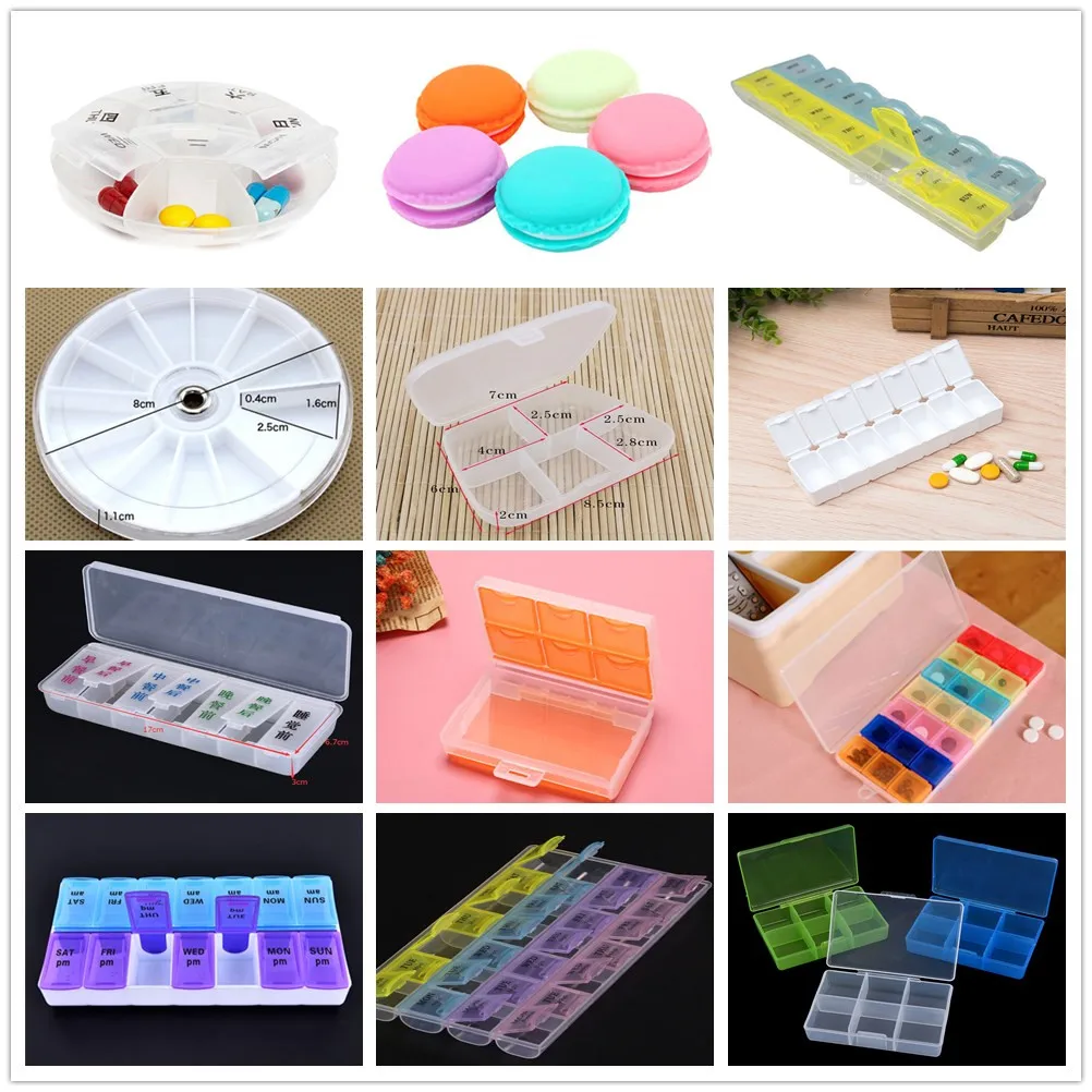 

Weekly 7 Days Tablet Pill Box Medicine Holder Case Dispenser Health Care pill case multi styles