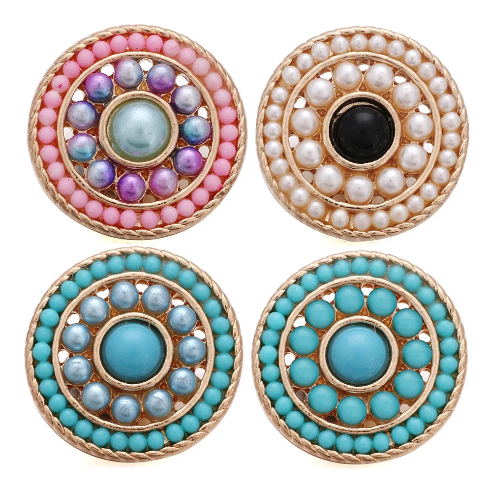 

10pcs/lot New Snap Jewelry Beads Gold Snap Buttons fit 18mm Snap Bracelet For Women DIY Snap Button Jewelry