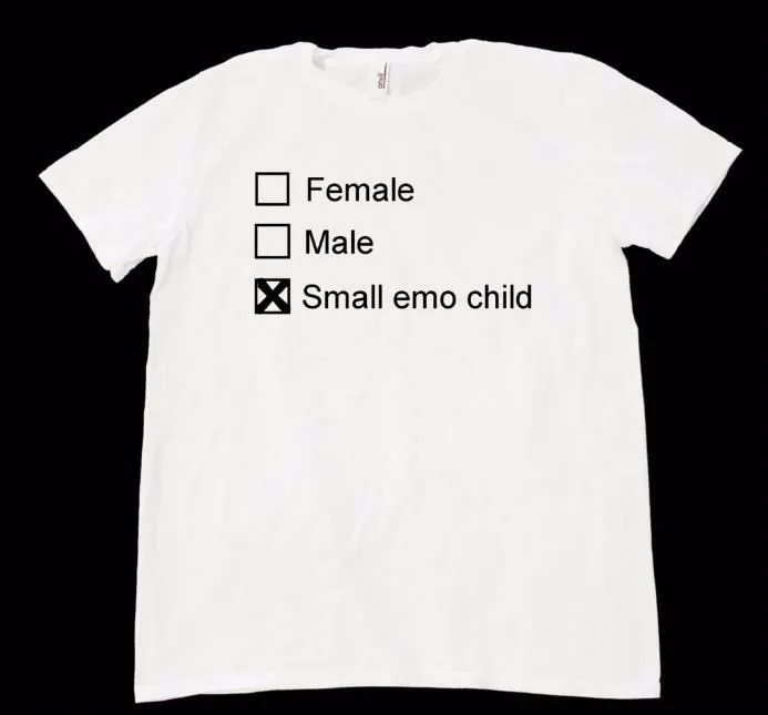 Женская и мужская футболка с принтом эмо, хлопковая Повседневная забавная футболка для леди, хипстерский Топ Tumblr, Прямая поставка, Z-817