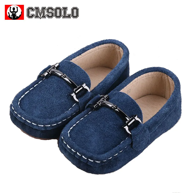

CMSOLO Boys Shoes Genuine Leather Children's Shoe Loafer Suede Black Blue 2018 Kids Casual Flats Sneakers Toddler Boys Shoes New