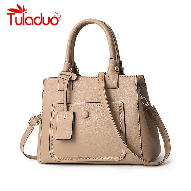 

Charm In Hands PU Leather Bags for Women 2019 Handbag Big Women's Shoulder Bags Cross Lock Design Lady Casual Tote Handbag