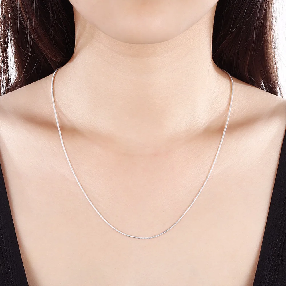 

2017 High quality fashion hot sell snake chain M925 sterling Silver color ladies`snake necklaces jewelry gift wholesale
