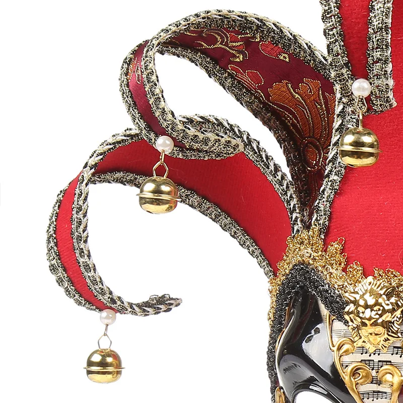 New Art Simple Small Bell Decoration Cosplay Festive Party Xmas Fancy Dress Party Venice Full Face Halloween Mask