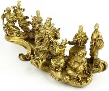 

Antique Old Chinesae QingDynasty copper Statue/ Sculpture of Eight Immortals,handmade crafts,Collectibles / Home Decoration