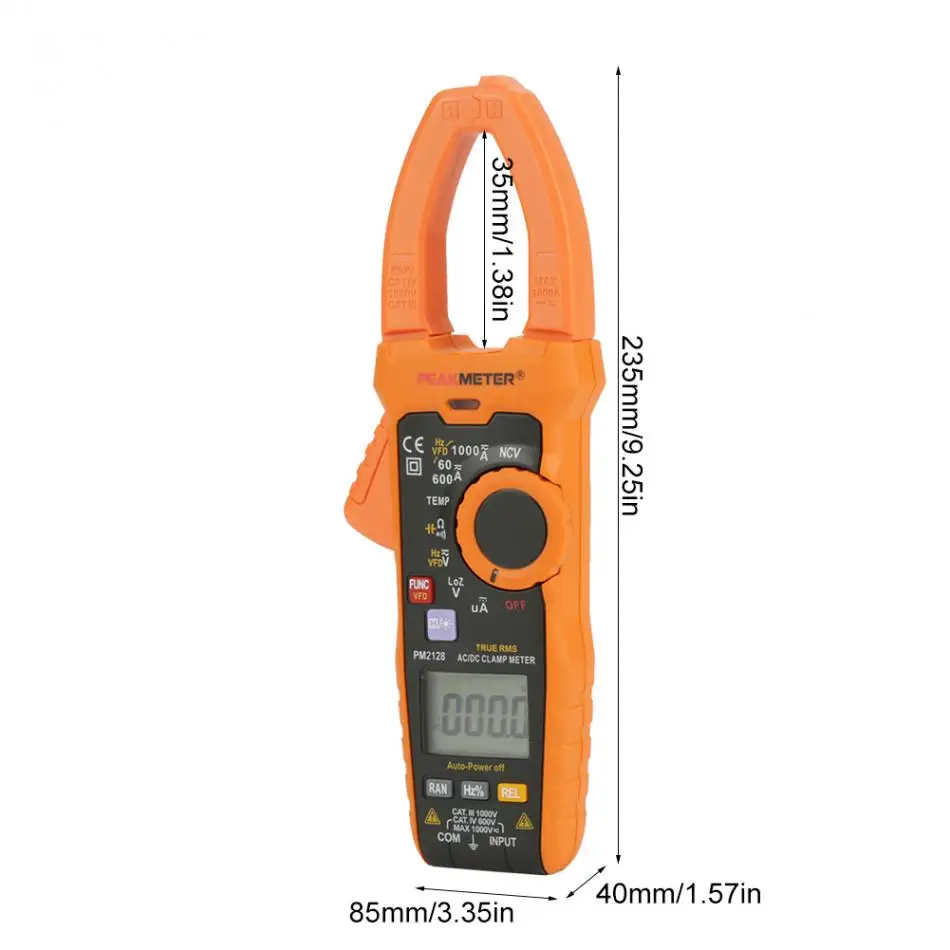 PEAKMETER PM2128 AC/DC напряжение тока клещи ручной цифровой инструмент сопротивление емкость