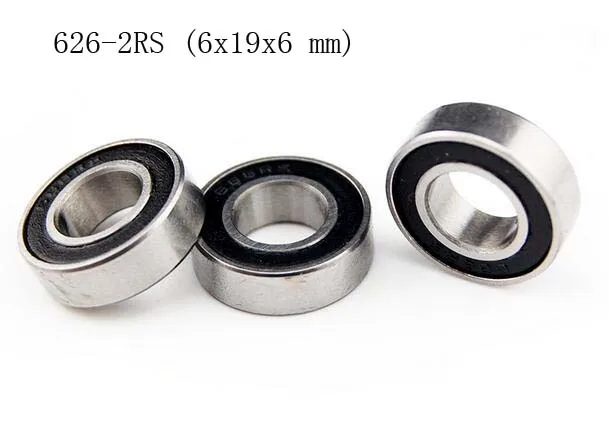 

(10 PCS) 626-2RS (6x19x6 mm) Rubber Sealed Ball Bearing (BLACK) 6*19*6 626RS
