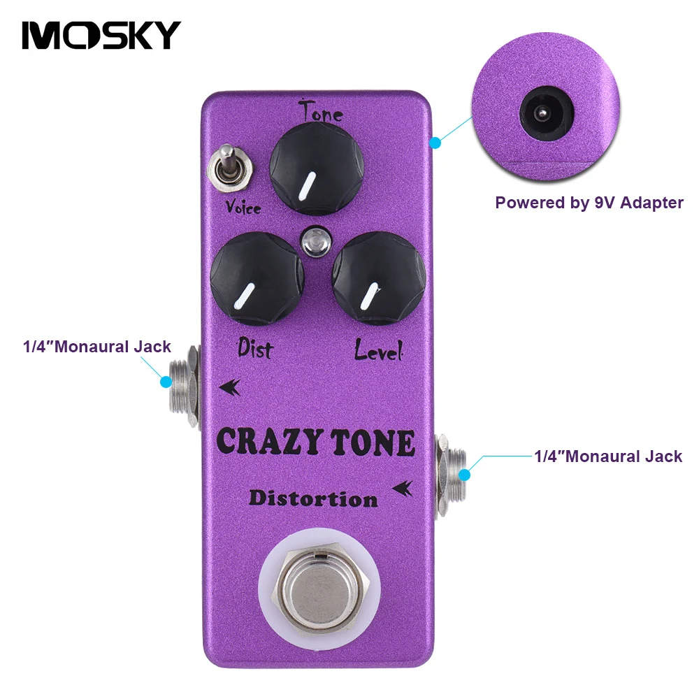 Mosky Mini CRAZY TONE Natural Organic Tone Guitar Effect Pedal True