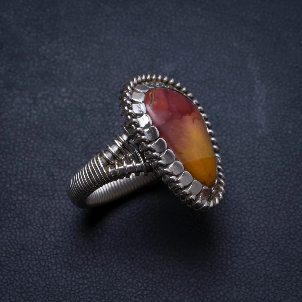 

Natural Royal Imperial Jasper Handmade Unique 925 Sterling Silver Ring, US size 7 X2602