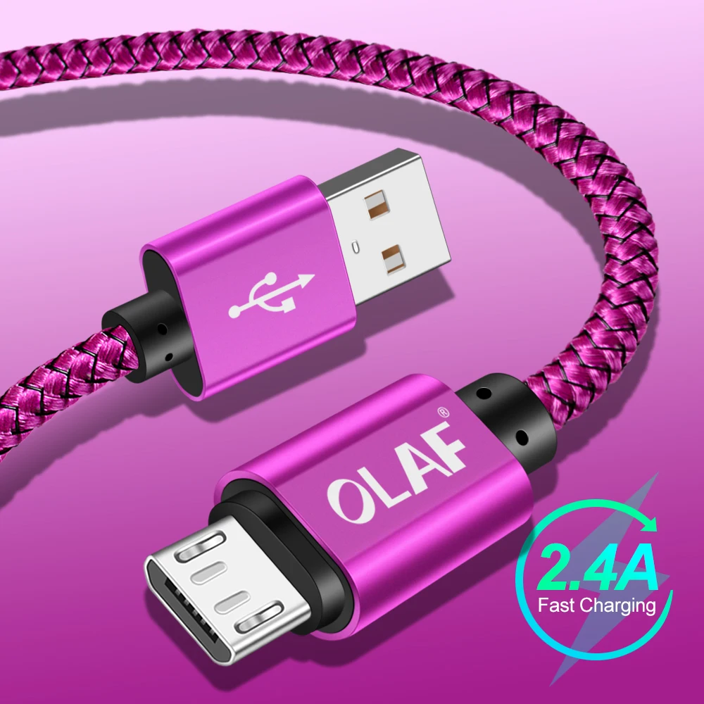 أولاف المصغّر usb كابل 2.4A سريع شحن 1 M 2 M 3 M شاحن يو اس بي كابل بيانات لسامسونج Xiaomi سلك Microusb شاحن هاتف محمول يعمل بنظام تشغيل أندرويد كابلات أولاف المصغّر usb كابل 2.4A سريع شحن 1 M 2 M 3 M شاحن يو اس بي كابل بيانات لسامسونج Xiaomi سلك Microusb شاحن هاتف محمول يعمل بنظام تشغيل أندرويد كابلات