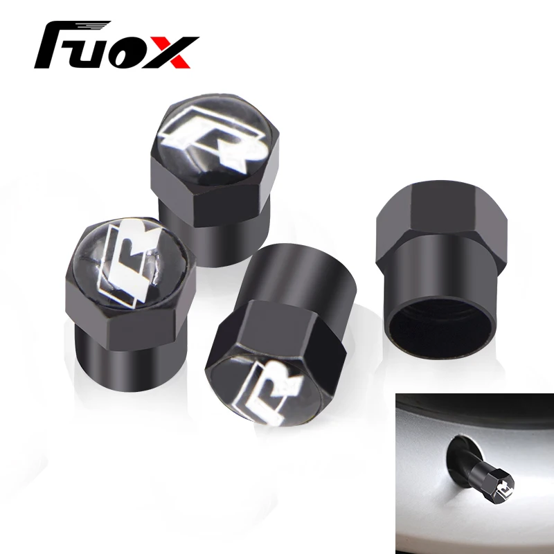

4pcs R Logo Badge Stems Caps Sticker Wheel Tire Valve For VW Volkswagen R Line Scirocco CC GOLF 7 RLine Golf 6 MK6 Car styling
