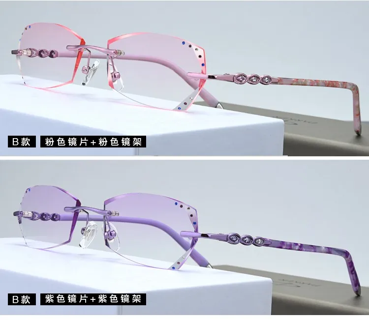 Новые очки Рецептурные очки женские индивидуальные Рецептурные очки миопия, Гиперметропия бескаркасные оправы Мода 65