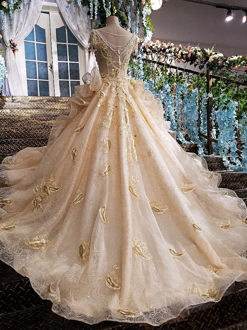 Vestido de festa prom dresses cap sleevs see through back beading ball gown appliques lace evening real photos 2018 | Свадьбы и