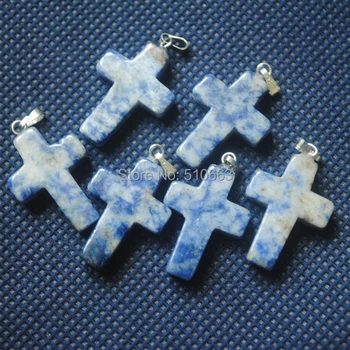 

50 Pieces/Lot,Nature Sodalite Stone Pendant,Size: 18x25mm,Cross Pendant