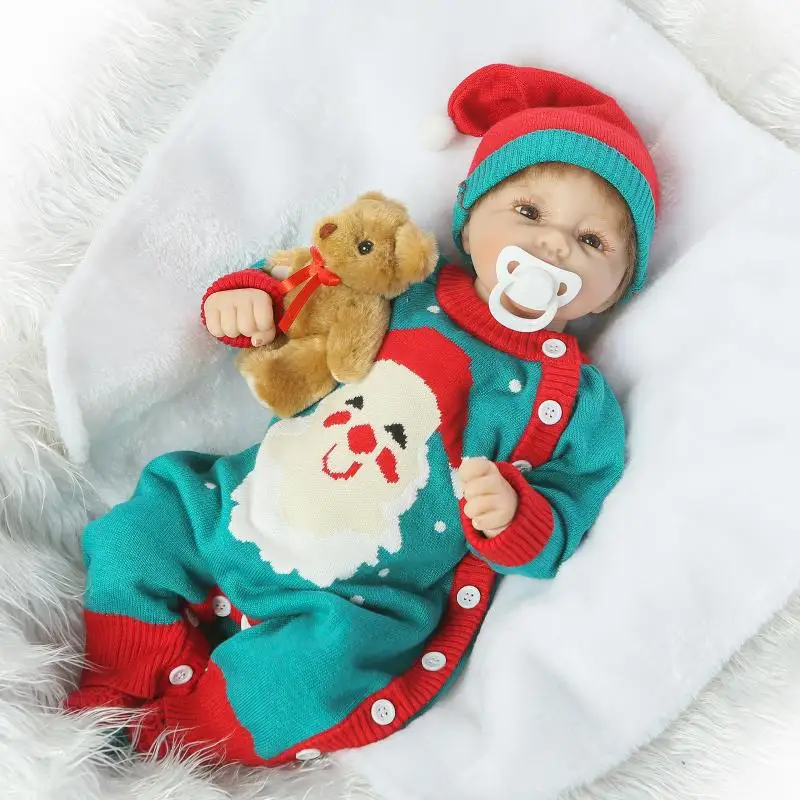 

20" Soft Body Silicone Reborn Baby Doll Toy For Girls NewBorn Birthday Gift To Child Bedtime Early Education Christmas
