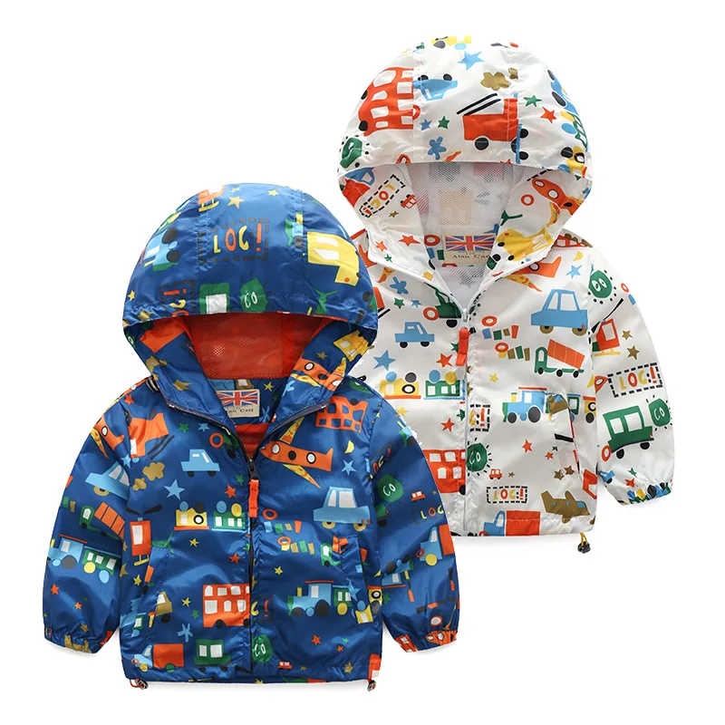 

Baby car coat printing spring 2017 Korean version of the new boy kids children jacket wt-7607
