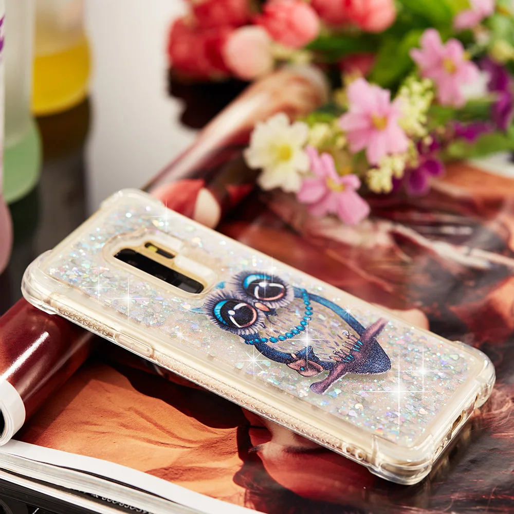 Для Samsung 10 Note + Plus S9 S8 S7 A8 Блестящий с рисунком зыбучий песок защитный чехол ТПУ