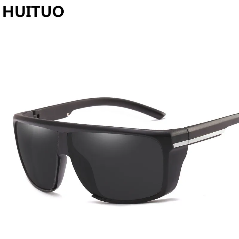 HUITUO Brand Design Fashion Oversized Square Sunglasses Men Personality Windshield Driver Shade High Quality Eyeglasses UV400 | Аксессуары