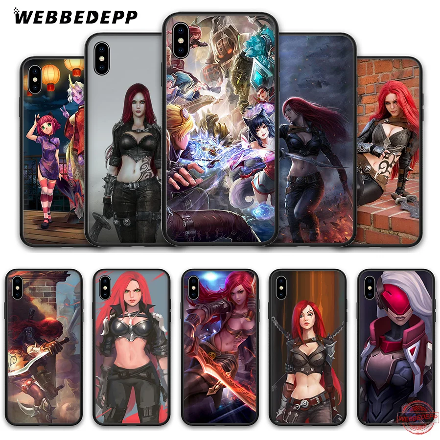 WEBBEDEPP katарина Лига Легенд мягкий силиконовый чехол для iPhone 8 7 6S 6 Plus 11 Pro XS Max XR X 5 |